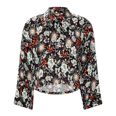 Crono Zee Women's Eno Top - Orange Solstice Garden In Multi