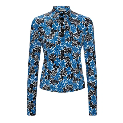 Crono Zee Women's Felix Top - Blue Flora In Multi