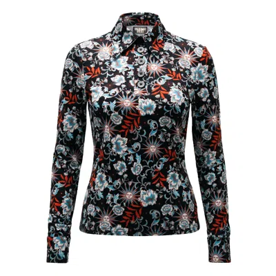 Crono Zee Women's Felix Top - Orange Solstice Garden In Multi