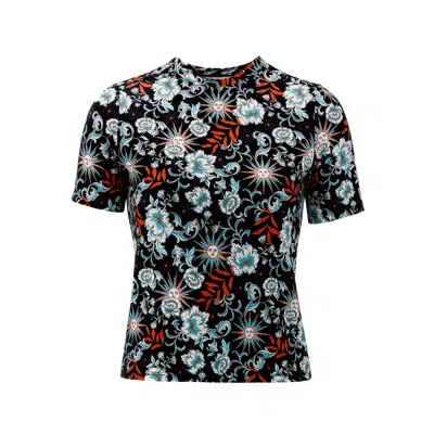 Crono Zee Women's Syd Top - Orange Solstice Garden In Multi