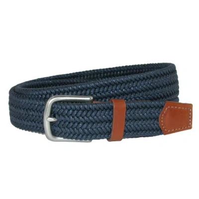 Crookhorndavis Boca Braided Waxed Cotton Stretch Belt In Blue