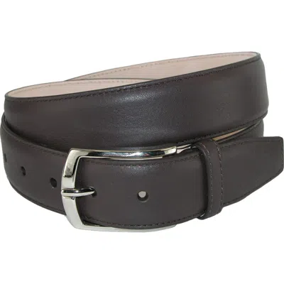 Crookhorndavis Borgo Boxcalf Dress Belt With Solid Brass Buckle In Transparent