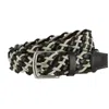 Crookhorndavis Como Leather And Cotton Cord Braided Belt In Multi