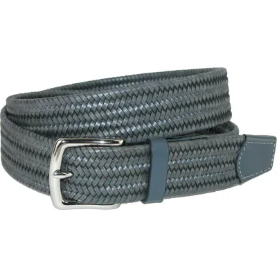 Crookhorndavis Daytona Braided Leather Stretch Belt In White