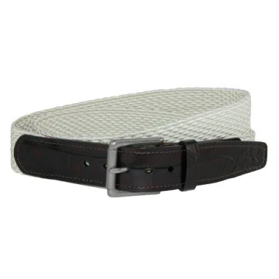 Crookhorndavis Hampton Stretch Belt With Croc Print Tabs In Red
