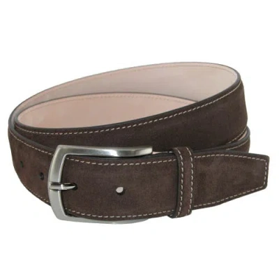Crookhorndavis Monza Suede Belt With Contrast Stitch In Red