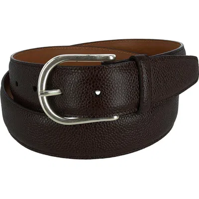 Crookhorndavis Princeton Pebble Calfskin Leather Belt In Blue