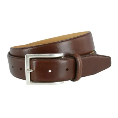 Crookhorndavis Somerset Smooth Calfskin Dress Belt In Brown