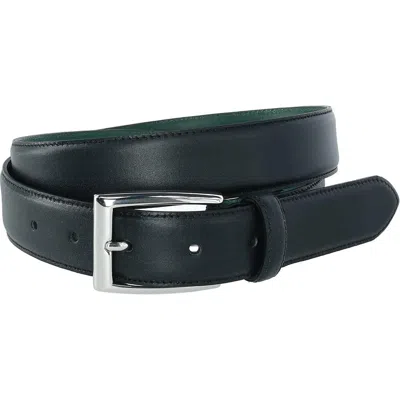 Crookhorndavis The Edward Slim Calfskin Leather Belt In Red