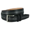 Crookhorndavis The Slate Italian Calfskin Two Tone Inlay Golf Leather Belt In Grey