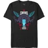 Crooks & Castles Abstract Medusa Purple And Blue Logo  Graphic T-shirt In Black