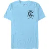 Crooks & Castles Ancient Tower Badge  Graphic T-shirt In Light Blue