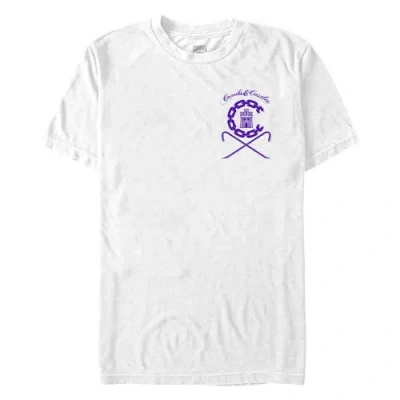 Crooks & Castles Ancient Tower Purple Badge  Graphic T-shirt In White