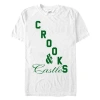 Crooks & Castles Green Big Bold Logo  Graphic T-shirt In White