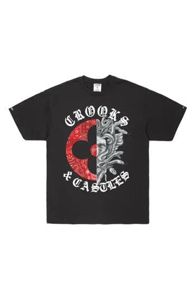 Crooks & Castles Crooks And Castles Half Lux Stone Paisley Graphic T-shirt In Black
