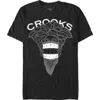 Crooks & Castles Medusa Black And White Effect  Graphic T-shirt In Black