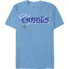 Crooks & Castles Overlay Gothic Logo  Graphic T-shirt In Carol Blue
