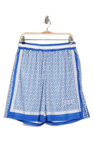 Crooks & Castles Printed Mesh Shorts In Blue