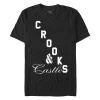 Crooks & Castles White Big Bold Logo  Graphic T-shirt In Black
