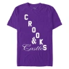 Crooks & Castles White Big Bold Logo  Graphic T-shirt In Purple