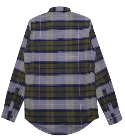 Crooks Castles Crooks & Castles Men's Long Sleeve Shirt L/s "rafter" Navy/green/grey In Unico