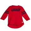 Crooks Castles Crookstech Knit Football T Shirt Men's 3/4 Sleeve T-shirt In Red
