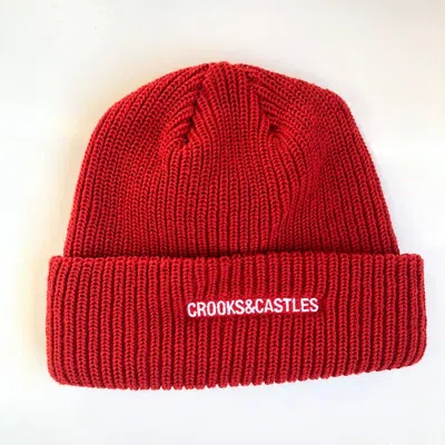 Pre-owned Crooks Castles X Vintage Crooks And Castle Beanie Red