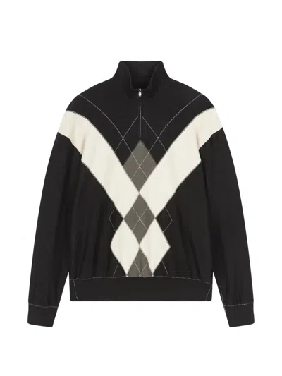 Croquis Pullover Mit Argyle-jacquard In Black