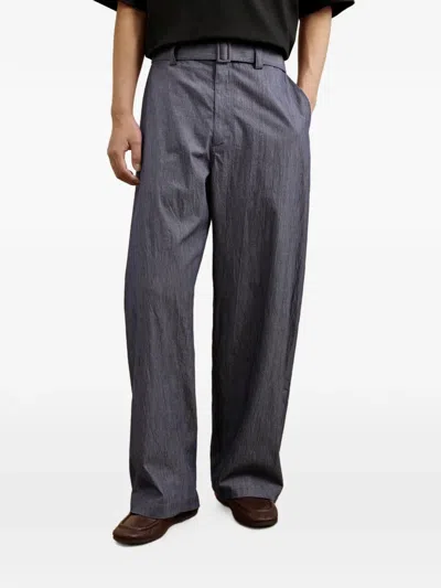 Croquis Belted Wide-leg Trousers In Blue