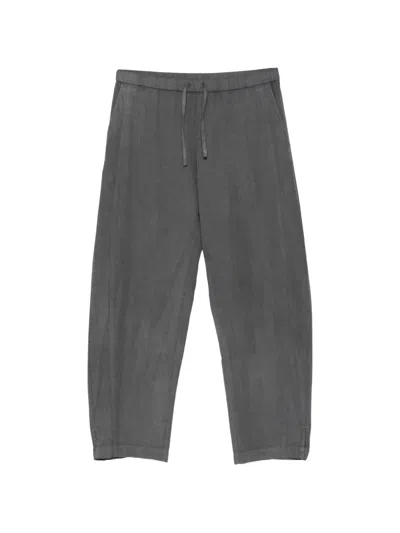 Croquis Buttoned-hem Trousers In Gray