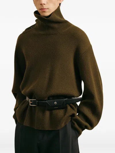 Croquis Button-shoulder Ribbed Sweater In Green