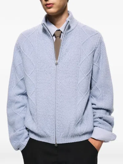 Croquis Cardigan Mit Zopfmuster In Blue