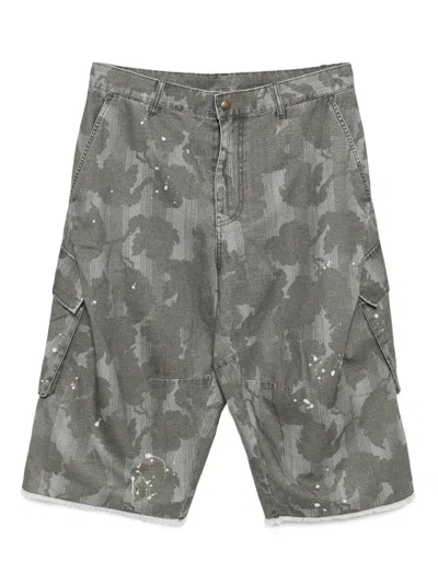 Croquis Camouflage-print Shorts In Gray