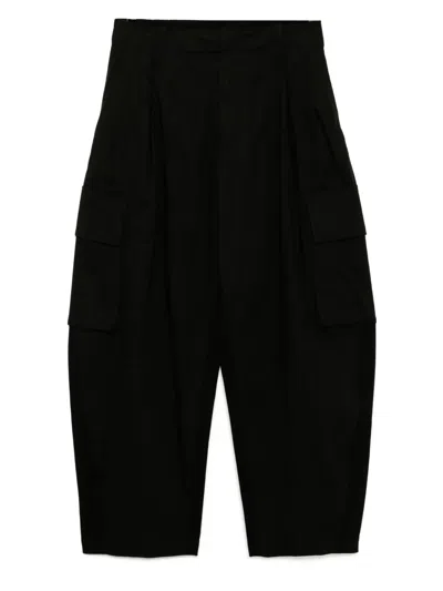 Croquis Cargo Tapered Trousers In Black