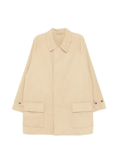 Croquis Collared Single-breasted Coat In Neutral