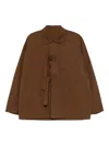 Croquis Cotton Tie-fastening Jacket In Brown