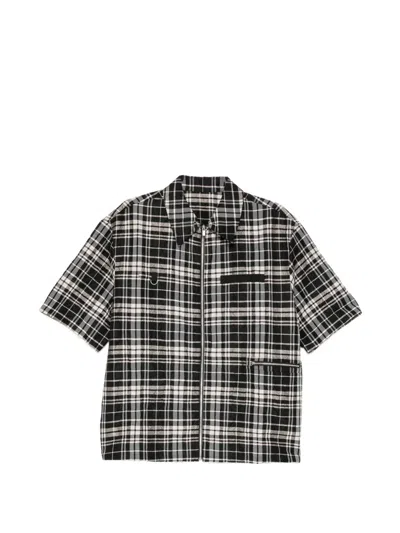 Croquis Crease-effect Plaided Polo In Multi