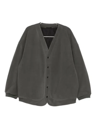 Croquis Cross-collar Padded Coat In Gray