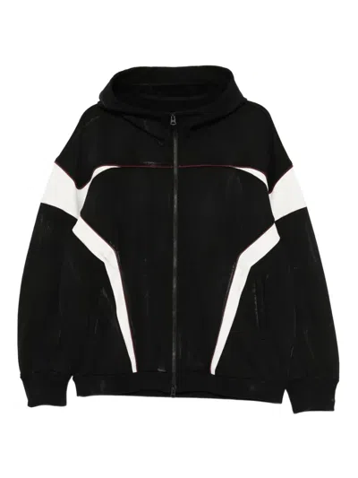 Croquis Dirty-wash Designed Hoodie In Black