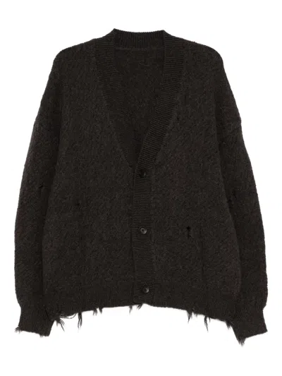 Croquis Distressed Cardigan In Black