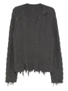 Croquis Distressed Jumper In Gray