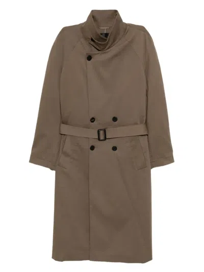 Croquis Double-breasted Coat In Brown