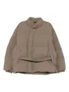 Croquis Down Belted Jacket In Brown