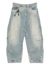 Croquis Drawstring Tapered Jeans In Multi