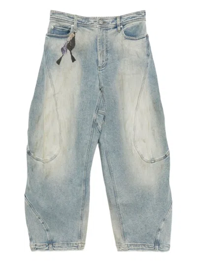 Croquis Drawstring Tapered Jeans In Multi