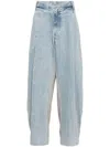 Croquis Drawstring Zip-up Jeans In Blue