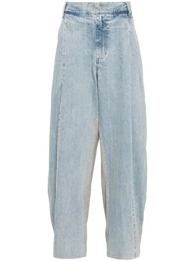 Croquis Drawstring Zip-up Jeans In Blue