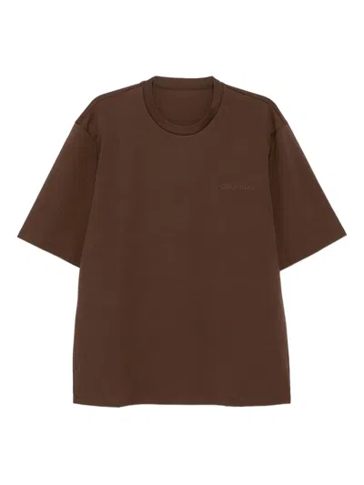 Croquis Embroidered Logo Graphic-print T-shirt In Brown