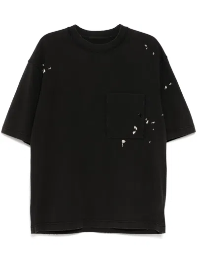 Croquis Embroidered T-shirt In Black