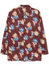 Croquis Flower-print Shirt In Purple
